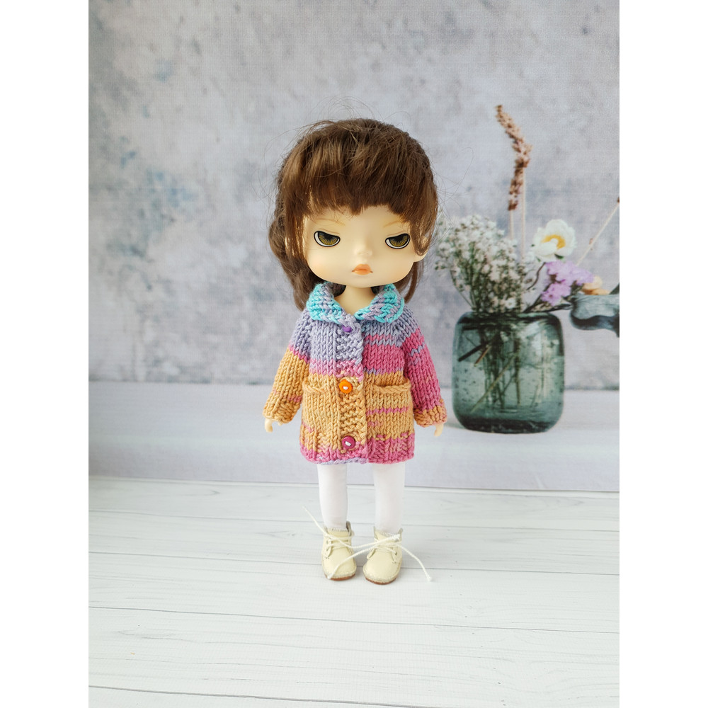 Holala doll clothes, Holala pattern pdf, 8 doll clothes pdf, tutorial doll cardigan, doll sweater knitting pattern