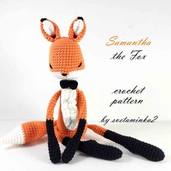 Fox Crochet Pattern Fox Amigurumi Pattern Red Fox Crochet Pattern