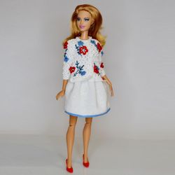 Suit with poppies for Barbie, Poppy Parker