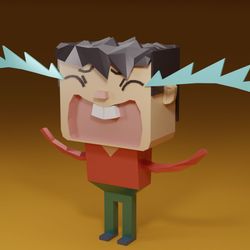 low poly character, low poly boy, low poly papercraft, pepakura, low poly template, origami, for kids toy, paper cry boy
