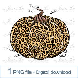 Pumpkin Leopard print 1 PNG file Happy thanksgiving day Sublimation Fall clipart Digital download