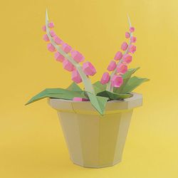 low poly flower papercraft for A4 print