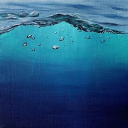 Ocean Deep Original Wall Art / Deep Original Painting / Sea Deep Wall Art / Sea Deep Abstract Painting /  Water Wall Art