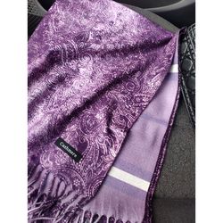 Long purple paisley scarf