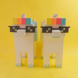 Color Alpaca papercraft for A4 print