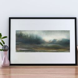 original watercolor painting | minimal art | evening forest