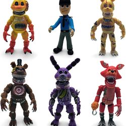 6pcs SET FNAF Five Nights at Freddy's Action Figure Christmas Nightmare Toy 2021