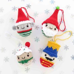 Crochet Pattern set 4 in 1 Nutcracker, Gnome, Gingerbread man, Mouse. DIY Christmas Amigurumi. PDF file digital download