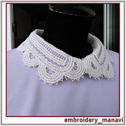 in the hoop machine embroidery design fsl lace collar