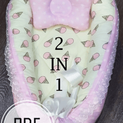 Baby nest for newborn pattern + Baby pillow for newborn pattern, 2 in 1, Baby sleeper pattern, Crib pattern