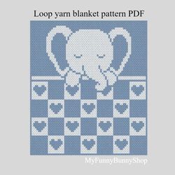 loop yarn finger knitted sleeping elephant blanket pattern pdf download