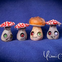 OOAK cute tiny mushroom doll by Yumi Camui