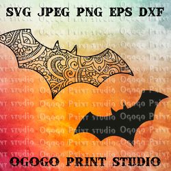Bat SVG, Zentangle SVG, Batman SVG, Halloween svg, Mandala