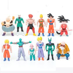 12pcs Dragon Ball Z Set Christmas Toy Super Saiyan Son Goku Vetega Gotenks 12cm