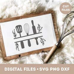Home Decor svg, Split Kitchen Monogram svg, Cutting file