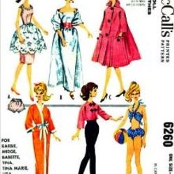 Digital | Vintage Barbie Sewing Pattern | Wardrobe Clothes for Dolls 11-1/2" | ENGLISH PDF TEMPLATE