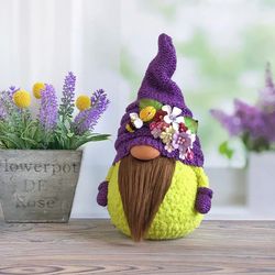 Spring gnome decor, Halloween gnome, Stuff gnome with hat, Holiday decoration, Easter decoration