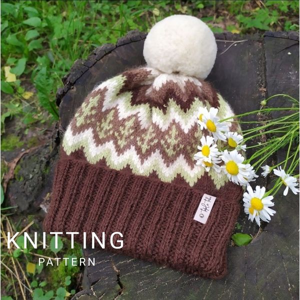 Knitted-brown-winter-womens-hat-1