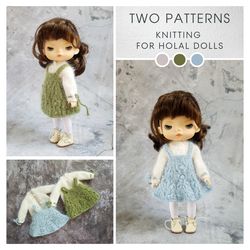 Holala set knitting patterns for two beautiful outfits. Holala clothes