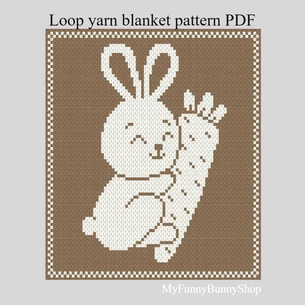 Loop yarn Bunny blanket pattern PDF - Inspire Uplift