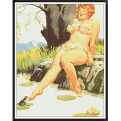 pin up girl / cross stitch / vintage digital pattern pdf / #025