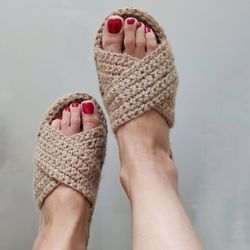 Custom boho sandals - open toe slippers for indoor strappy sandals