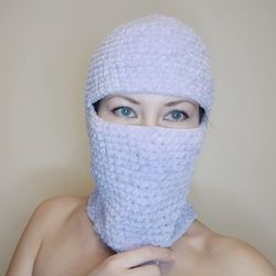 Crochet ski mask balaclava adult Full face helmet very peri Trendy balaclava for women
