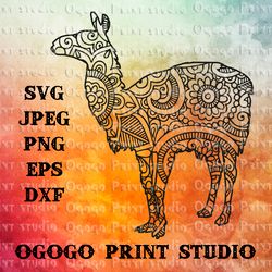 Llama SVG, Zentangle SVG, Mandala svg, Animal svg, Mama Llama