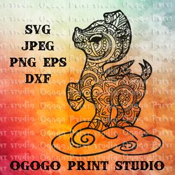 Pegasus SVG, Mandala svg, Zentangle SVG, Cute animal svg