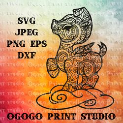 pegasus svg, mandala svg, zentangle svg, cute animal svg
