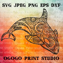 Killer Whale SVG, Orca svg, Zentangle SVG, Sea animal SVG