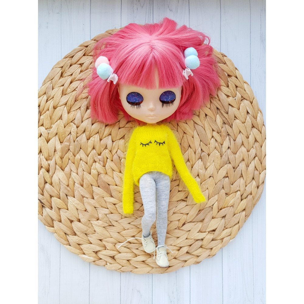 Blythe knit sweater pattern, Tutorial doll sweater, Doll sweater knitting pattern, Blythe doll clothes