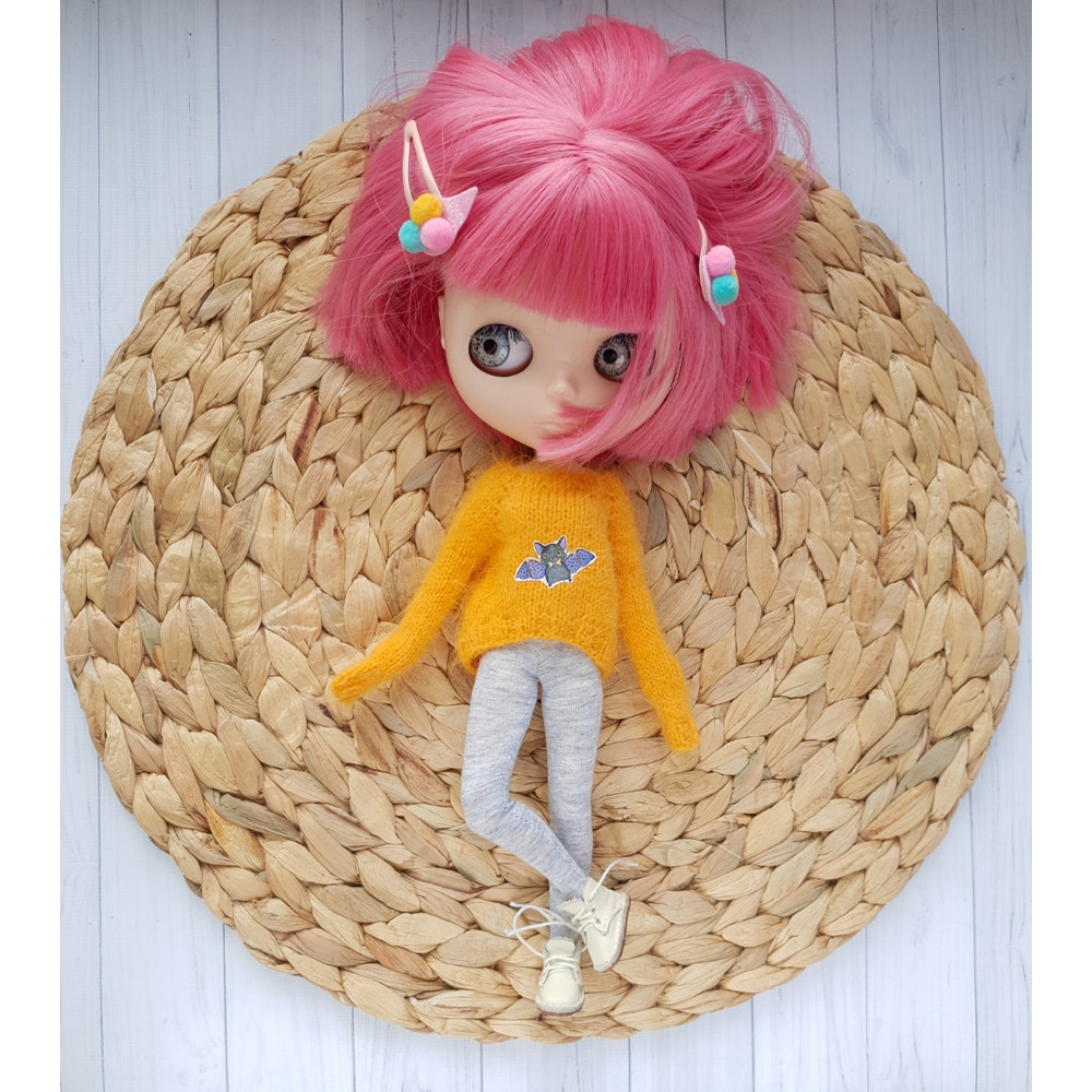 Blythe knit sweater pattern, Tutorial doll sweater, Doll sweater knitting pattern, Blythe doll clothes