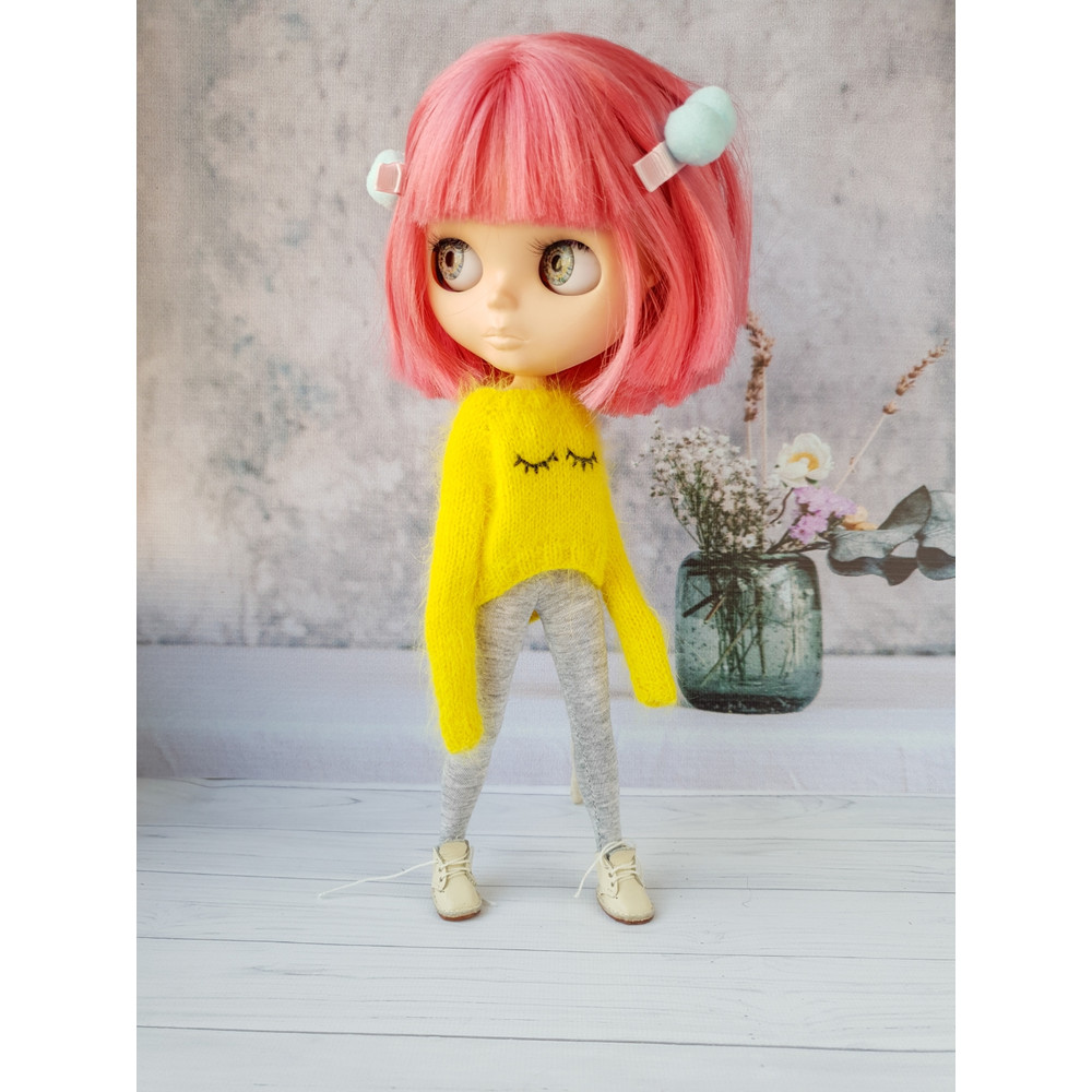 Blythe knit sweater pattern, Tutorial doll sweater, Doll sweater knitting pattern, Blythe doll clothes