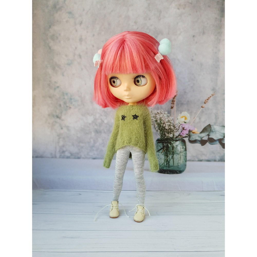 Blythe knit sweater pattern, Tutorial doll sweater, Doll sweater knitting pattern, Blythe doll clothes