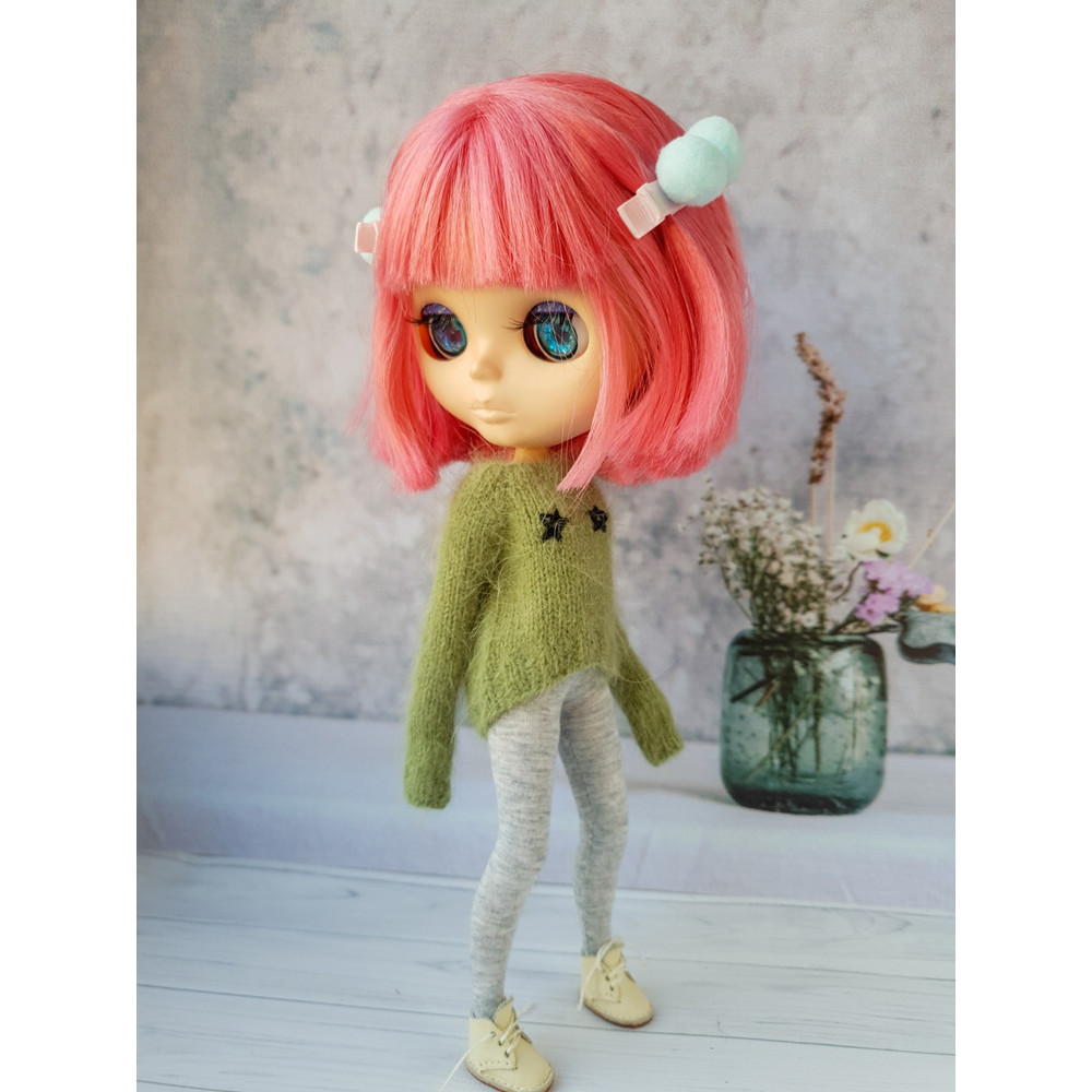 Blythe knit sweater pattern, Tutorial doll sweater, Doll sweater knitting pattern, Blythe doll clothes