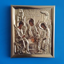 Saint Trinity Orthodox blessed icon metal frame