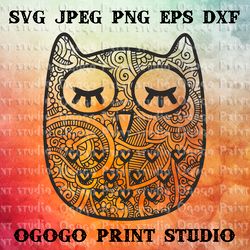 Owl SVG, Mandala svg, Zentangle SVG file - Cricut cutting file