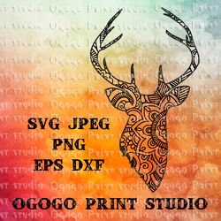 Mandala svg, Deer SVG, Zentangle SVG, Christmas svg