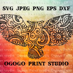 Mandala style Owl SVG, Zentangle SVG, Bird svg