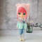 Blythe knitting pattern hat cat, Blythe knit helmet tutorial, PDF Blythe clothes, Primitive pattern for Blythe