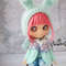 Blythe pattern knitting hat Bunny, Blythe hat knit tutorial, Doll hat knitting pattern, Blythe clothes