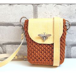 Small cross body phone bag with strap Hands free pouch