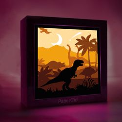Dinosaur Park Light box Template, Paper Cut Template Light Box, DIY