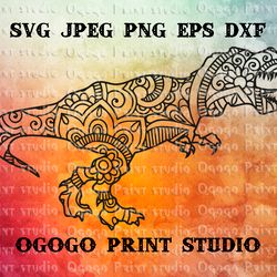 Tyrannosaurus Rex SVG, Zentangle SVG, Dinosaur svg, Mandala