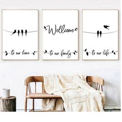 Welcome To Our Home Sign Print Printable Set Guest Room Decor Sign House Warming Gift New Home Gift Family Home Prints