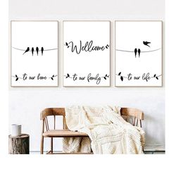Welcome To Our Home Sign Print Printable Set Guest Room Decor Sign House Warming Gift New Home Gift Family Home Prints