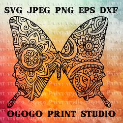 Butterfly SVG, Zentangle SVG, Mandala svg, Monarch Butterfly