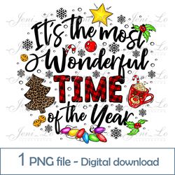 It's the most wonderful time of the year 1 PNG file Merry Christmas Sublimation Red Christmas clipart Digital download