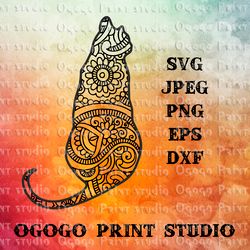 Cat SVG, Zentangle SVG, Pet Svg, Mandala svg, Pet lover svg